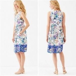 J.Jill Blooming garden floral sleeveless dress M